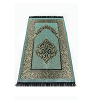 Ekonomik Osmanlı Tafta Seccade - 0150 - Yeşil (Çok Renkli)
