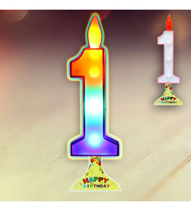 Pilli Led Rakam MuM Çok Renkli Işık 19,00 cm x 6,50 cm, Pembe - 1 (STD)