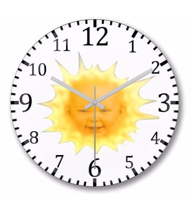 The Teletubbies Sun   Duvar Saati Bombeli Gercek Cam