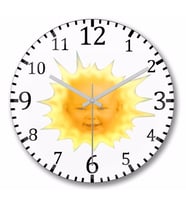The Teletubbies Sun   Duvar Saati Bombeli Gercek Cam