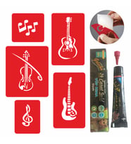 Müzik Dövmesi Kına ve Şablon Seti Tattoo