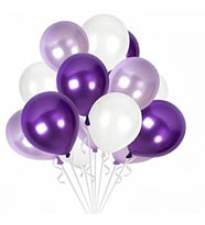 Benim Marifetlerim Beyaz Lila Mor Metalik Balon 12 inch 30 Adet