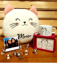 Kişiye Özel Best Friends Kedi Yastık Kupa Ve 9 Lu Kedicikler Arkadaşa Hediye