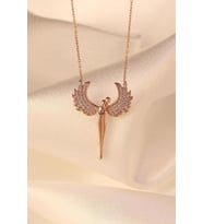 Melek Kanadı Kolye İnlove Gümüş Kolye Melek Kolye (Rose)
