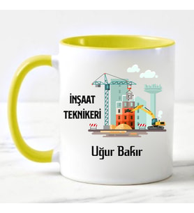 İnşaat Teknikeri Kupa Bardağı Sarı
