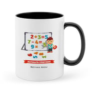 BK Gift Kişiye Özel Matematik Öğretmeni Siyah Kupa Bardak  5