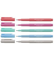 Faber Castell Broadpen 1554 İnce Uçlu Keçeli  5 li Pastel  Set