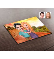 BK Gift Kişiye Özel Sevgililer Karikatürlü Ahşap Puzzle-80