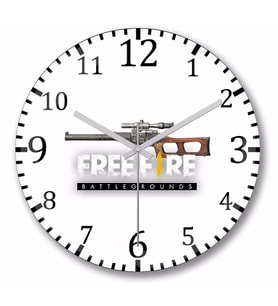 Free  Fire  Granade Duvar Saati Bombeli Gercek Cam