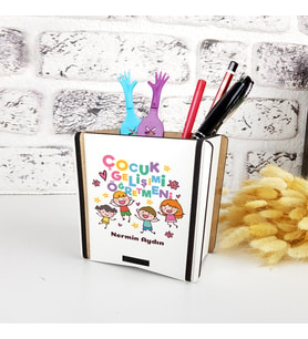 Çocuk Gelişimi Öğretmeni Hediye Ahşap Kalemlik