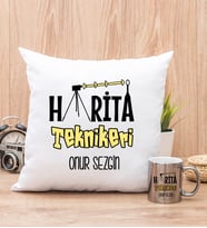 Harita Teknikeri Yastık ve Silver Kupa Bardak