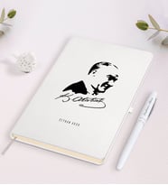 BK Gift Kişiye Özel Atatürk Temalı Beyaz Defter ve Kalem Hediye Seti-26
