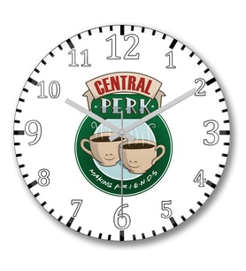 Friends Central Perk Duvar Saati Bombeli Gercek Cam