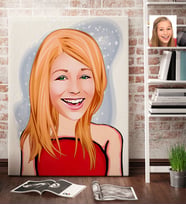 BK Gift Kişiye Özel Bayan Karikatürlü Kanvas Tablo 70x100cm -33