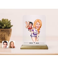 BK Gift Kişiye Özel Sevgililer Karikatürlü Çerçeve-30 (Beyaz)