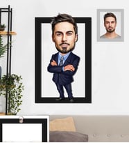 Kişiye Özel Patron Karikatürlü 3D Ahşap Tablo 30x47 Bay-12