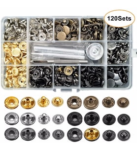 120 Set Karışık Renkli 12.5 MM Metal Çıt Çıt ve Saklama Kutusu