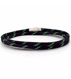 SİYAH YEŞİL DESEN PARACORD ÜÇ SIRA ERKEK BİLEKLİK BT532