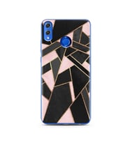 Pembe Geometri Tasarımlı Süper Şeffaf Silikon Telefon Kılıfı Huawei Honor 8x