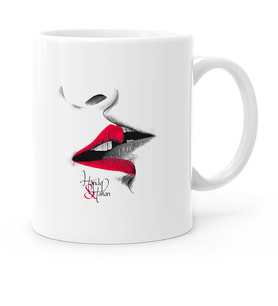 BK Gift Kişiye Özel Öpücük Beyaz Kupa Bardak  2