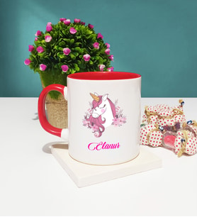 Unicorn Tasarımlı Unicorn Kupa Bardak Kırmızı