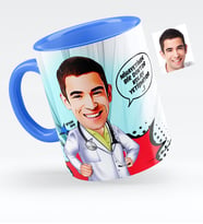 BK Gift Kişiye Özel Bay Doktor Karikatürlü Mavi Kupa Bardak  1
