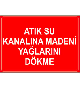 MIGNATIS - Atık Su Kanalına Madeni Yağlarını Dökme Levhası - Sac Malzeme 35x50cm