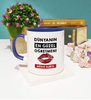 Dünyanın En Güzel Öğretmeni Kupa Bardak Lacivert