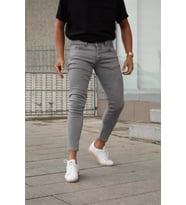 Erkek Slim Fit Jean Kot Pantolon 21K-2100481-01 Gri
