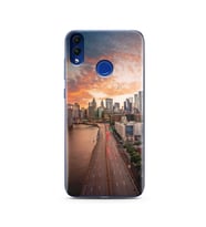 Cadde Tasarımlı Süper Şeffaf Silikon Telefon Kılıfı Huawei Honor 8c