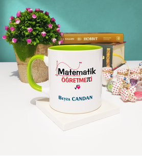 Matematik Öğretmeni Kupa Bardak Yeşil