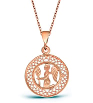 Başak Burcu Gümüş Madalyon Kolye - N136001 (Rose)