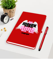 BK Gift Kişiye Özel Melek Anne Kırmızı Defter Kalem Seti