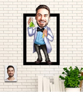 Kişiye Özel Kimyager Hediye Karikatür Ahşap Tablo
