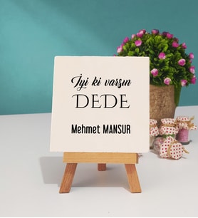 İyi ki Varsın Dede Tasarımlı Dedeye Hediye Dekoratif Taş Baskı 