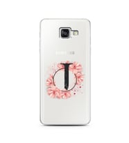 Pembe Çiçekli Harf Tasarım Süper Şeffaf Silikon Telefon Kılıfı Samsung A5 (2016)