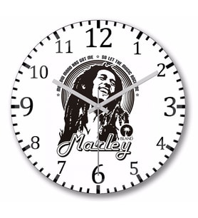 Bob Marley  Duvar Saati Bombeli Gercek Cam