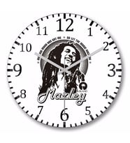 Bob Marley  Duvar Saati Bombeli Gercek Cam