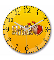 Clash Of  Clans Duvar Saati Bombeli Gercek Cam