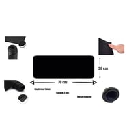 APPA SRF-888 DÜZ SİYAH OYUNCU MOUSE PAD 70X30 CM KAYMAZ DİKİŞLİ 