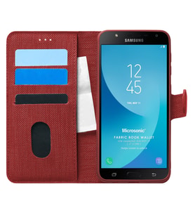 Microsonic Samsung Galaxy J7 Core Kılıf Fabric Book Wallet Kırmızı