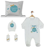 Pia Baby Gl 1905-04 İsme Özel Yastık Tulum Set