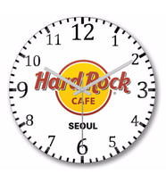 Hard Rock Cafe Seoul  Duvar Saati Bombeli Gercek Cam