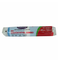Polmix Çöp Torbası Jumbo Boy 80x110Cm 400Gr 50Mikron 90Lt Mavi Rulo 10 Adet