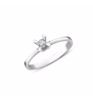 0,08Ct Pırlanta Tektaş Yüzük-14k (Beyaz)