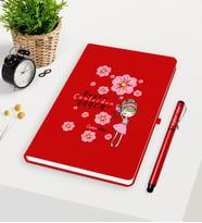 BK Gift Kişiye Özel Bugün Günlerden Annem Kırmızı Defter Kalem Seti - 2
