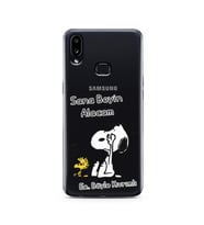 Snoopy Tasarımlı Süper Şeffaf Silikon Telefon Kılıfı Samsung A10s