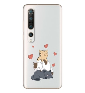 Kedi Kardeşler Tasarımlı Süper Şeffaf Silikon Telefon Kılıfı Xiomai Mi10-pro