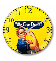 We Can Do lt  Duvar Saati Bombeli Gercek Cam