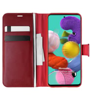 Microsonic Samsung Galaxy A51 Kılıf Delux Leather Wallet Kırmızı